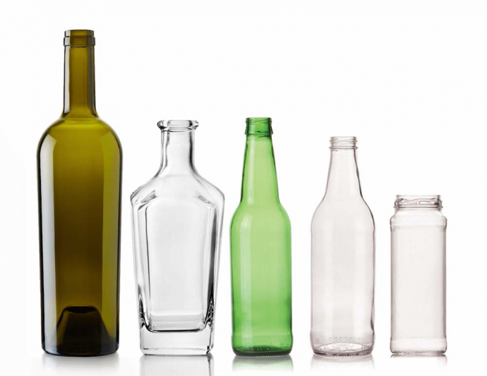 group of glass bottles