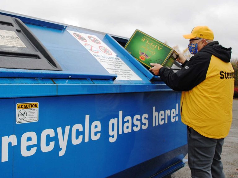 PRC pop-up glass recycling bin